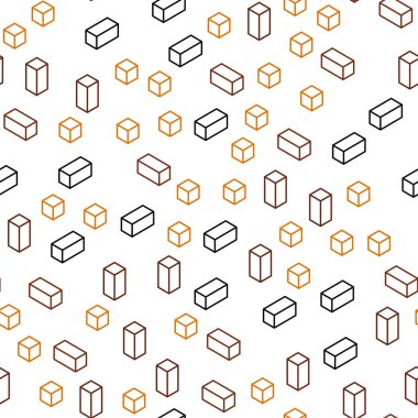 Rhombus koyu turuncu vektör kesintisiz, izometrik şablonu. Dikdörtgenler ile soyut degrade illüstrasyon. Doku pencere panjur, perdeler için.