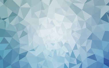 Hafif mavi vektör arka plan poligonal. Üçgenler ile renkli soyut resimde. Tasarımınız için üçgen desen.