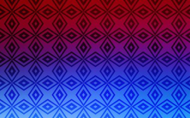 Açık mavi, kare şeklinde kırmızı vektör deseni. Soyut arkaplanda dikdörtgenler ve renkli gradyanlar. Web siteleri için şablon kullanılabilir.