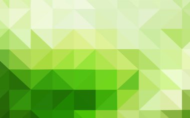 Işık yeşil vektör poligonal şablonu. Üçgenler ile renkli resimde parlayan. İşiniz için en iyi üçgen tasarım.