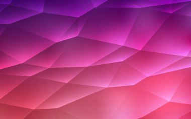 Koyu mor, pembe şablon kristalleri, üçgenler ile vektör. Üçgenler ile soyut degrade illüstrasyon. İşletme reklam, kitapçıklar, broşürler için desen