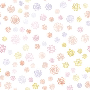 Işık çok renkli vektör renkli kar taneleri ile sorunsuz doku. Modern geometrik soyut Illustration kristalleri ile buz. Desen tasarım kumaş, duvar kağıtları.