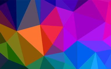 Karanlık çok renkli vektör üçgen mozaik şablonu. Üçgenler ile modern soyut resim. Tasarımınız için üçgen desen.