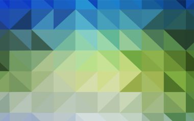 Açık mavi, vektör Çokgen soyut düzen yeşil. Poligonal illüstrasyon parlayan, hangi üçgen oluşur. Cep telefonu arka plan için şablon.