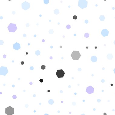 Hafif pembe, mavi vektör altıgenler kümesiyle sorunsuz kapak. İllüstrasyon renkli altıgenler dizi. Marka kitap için yeni şablon.