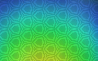 Açık mavi, altıgenli yeşil vektör arkaplan. Altıgenli soyut bir tasarım. Reklamlar, broşürler için desen.