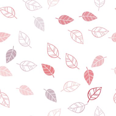 Işık kırmızı vektör yaprak ile Dikişsiz soyut desen. Modern geometrik soyut illüstrasyon ile bırakır. Desen tasarım kumaş, duvar kağıtları.