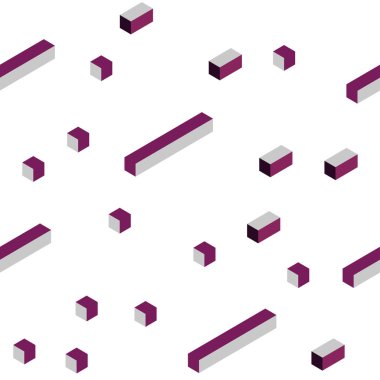 Koyu pembe kare tarzı kesintisiz, izometrik desen vektör. Dikdörtgenler ile soyut tarzda dekoratif tasarım. Doku pencere panjur, perdeler için.