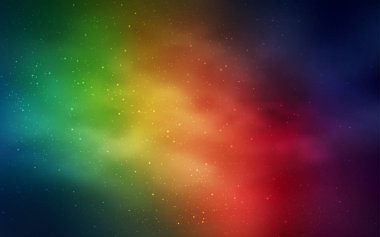 Koyu Çokrenkli uzay yıldızlı vektör şablonu. Soyut şablonda gökyüzü yıldızlarıyla parlayan illüstrasyon. Kozmik arkaplanlar için şablon.