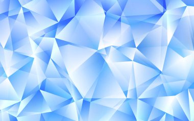 Kristallerle, üçgenlerle açık mavi vektör şablonu. Renkli üçgenli modern soyut illüstrasyon. Reklamlar için desen.