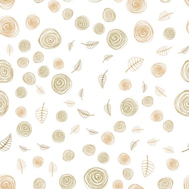 Açık yeşil, sarı vektör sorunsuz doodle desenle yaprak ve çiçek. İllüstrasyon soyut şablonundaki karalamalar ile. Doku pencere panjur, perdeler için.