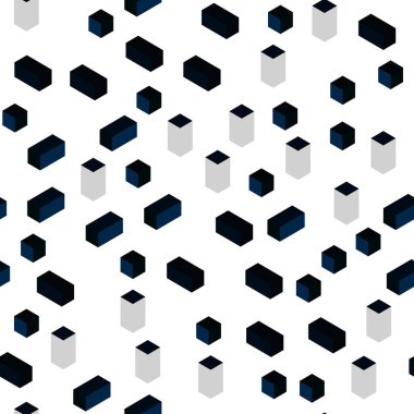 Koyu mavi vektör zemin rhombus ile kesintisiz, izometrik. Dikdörtgenler ile soyut degrade illüstrasyon. Tasarım için duvar kağıdı, kumaş üreticileri.