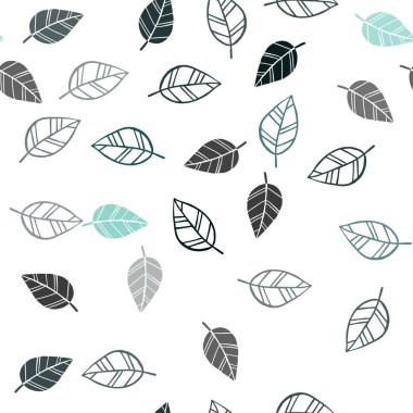 Açık mavi, yeşil vektör sorunsuz zarif duvar kağıdı yaprakları ile. Yarım yamalak karalamalar ile arka plan bulanık yapraklarda. Kartvizit, Web siteleri için şablon.