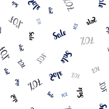 Koyu mavi vektör satış % 70 belirtileri ile sorunsuz arka plan. Degrade illüstrasyon indirimli beyaz zemin üzerinde imzalar. Reklamlar, poster, afiş satış için desen.