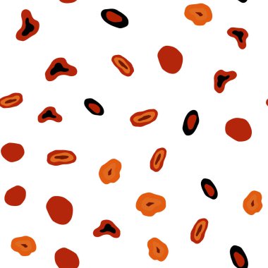 Işık kırmızı vektör daireler ile sorunsuz şablonu. Bulanık damla Glitter soyut Illustration yağmur. Tekstil, kumaş, duvar kağıtları için tasarım.