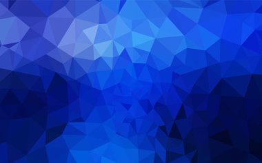 Koyu mavi vektör düşük poli düzeni. Glitter soyut resim zarif bir üçgen ile. Tasarımınız için üçgen desen.