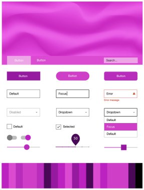Hafif pembe vektör tasarım UI kiti eğri daireler ile. Gradyan memphis tarzı ile zarif parlak illüstrasyon. Bu örnek için sitesidir.