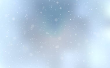 Güzel kar taneleri ile ışık mavi vektör kapak. Dekoratif illüstrasyon kar soyut şablonundaki ile parlayan. Yeni yıl tasarım reklam, poster, afiş için.