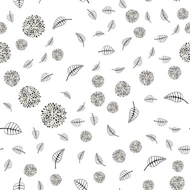 Işık gri vektör yaprak, çiçek ile seamless zarif modeli. Beyaz arka plan üzerinde Hint tarzı tasarım. Duvar kağıdı, kumaş üreticileri için modaya uygun bir tasarım.