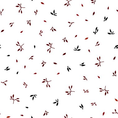 Koyu kırmızı yaprakları ile sorunsuz doğal sanat vektör. Doodle yaprakları gradyan ile Origami tarzında Illustration. Desen tasarım pencere panjur, perdeler.