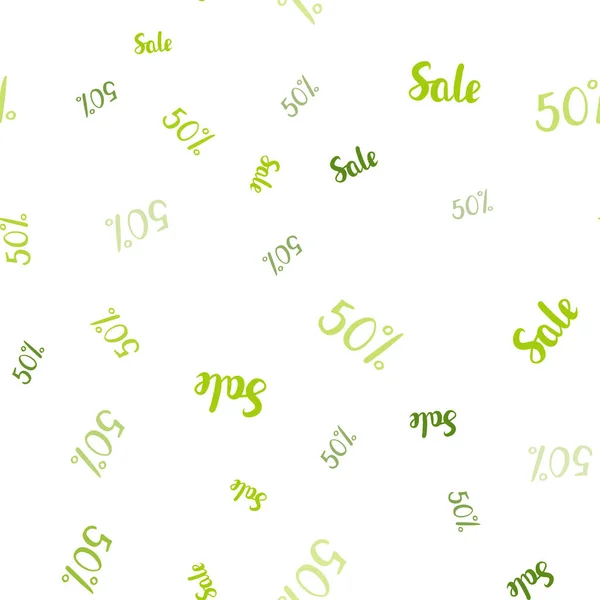 Modèle Sans Couture Vecteur Vert Clair Avec Vente Mots Vente — Image vectorielle