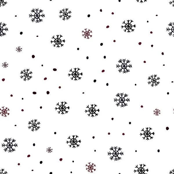 Fond Sans Couture Vecteur Rouge Foncé Avec Flocons Neige Noël — Image vectorielle