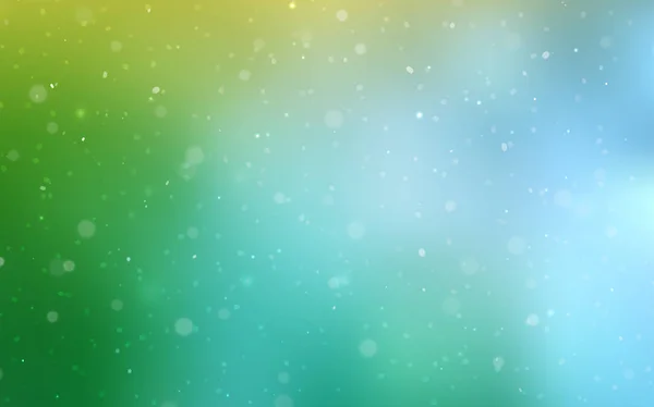 淡いブルー 緑ベクトル テクスチャ色雪の結晶 装飾的な抽象テンプレート上に雪にイラストを輝いています あなたのビジネス広告の新年デザイン — ストックベクタ