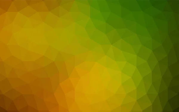 Dark Green Yellow Vector Abstract Polygonal Background Elegant Bright Polygonal — Stock Vector