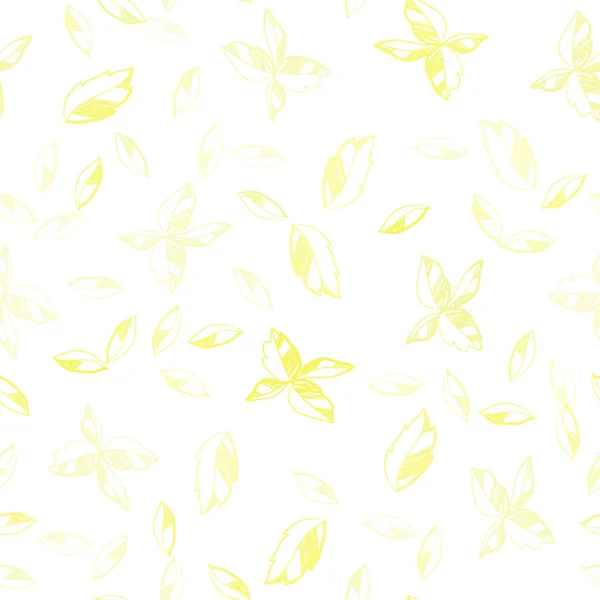 Светло Желтый Векторный Элегантный Фон Листьями Красочная Абстрактная Иллюстрация Листьями — стоковый вектор