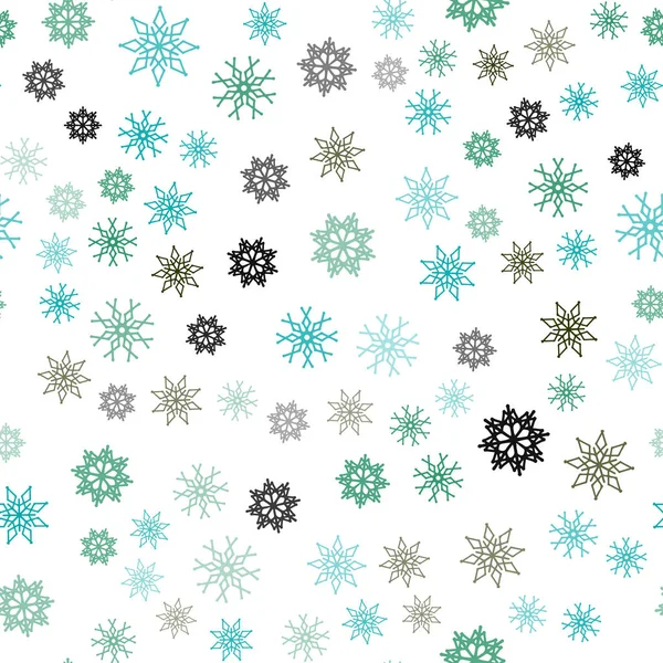 Açık mavi, yeşil vektör sorunsuz kapak güzel kar taneleri ile. Modern geometrik soyut Illustration kristalleri ile buz. Kartvizit, Web siteleri için şablon.