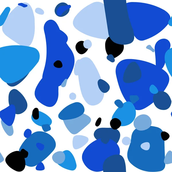 Texture Blu Vettoriale Senza Soluzione Continuità Con Dischi Bella Illustrazione — Vettoriale Stock