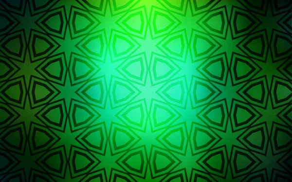 Mörk Grön Vektor Mönster Med Julstjärnor Dekorativ Illustration Med Stjärnor — Stock vektor