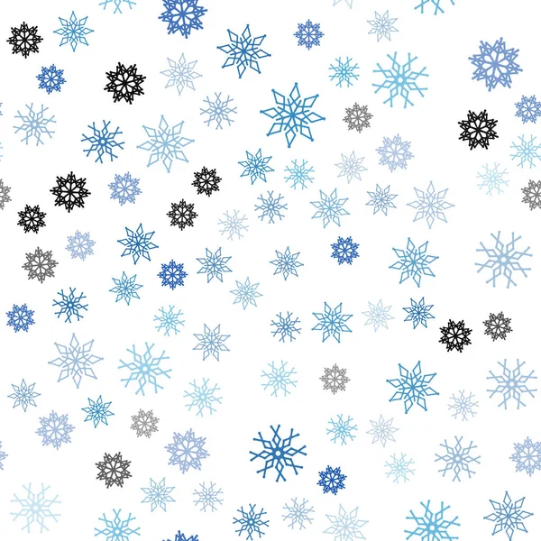 Plantilla Sin Costura Vector Azul Claro Con Copos Nieve Hielo — Vector de stock