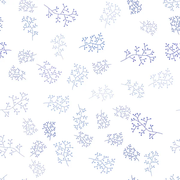 Φως Μπλε Διάνυσμα Απρόσκοπτη Doodle Υφή Κλαδιά Αφηρημένη Εικόνα Φύλλα — Διανυσματικό Αρχείο