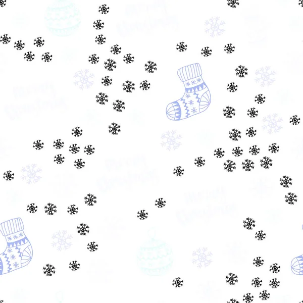 Rosa Claro Patrón Sin Costura Vector Azul Con Copos Nieve — Vector de stock