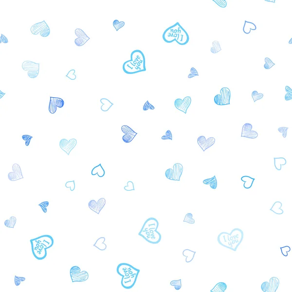 Vecteur Bleu Clair Mise Page Transparente Avec Des Cœurs Doux — Image vectorielle