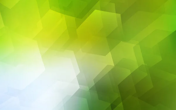 Verde Claro Textura Vetorial Amarela Com Hexágonos Coloridos Ilustração Hexágonos — Vetor de Stock