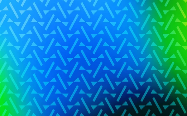 Bleu Clair Agencement Vectoriel Vert Avec Lignes Triangles Design Décoratif — Image vectorielle