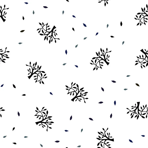 Απρόσκοπτη Κομψό Φόντο Σκούρο Μπλε Διάνυσμα Φύλλα Κλαδιά Ολοκαίνουργιο Έγχρωμη — Διανυσματικό Αρχείο