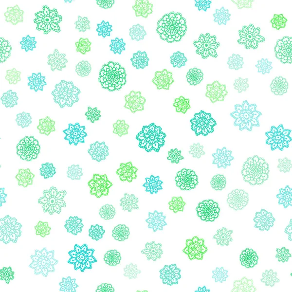 Vecteur Vert Clair Couverture Transparente Avec Beaux Flocons Neige Illustration — Image vectorielle