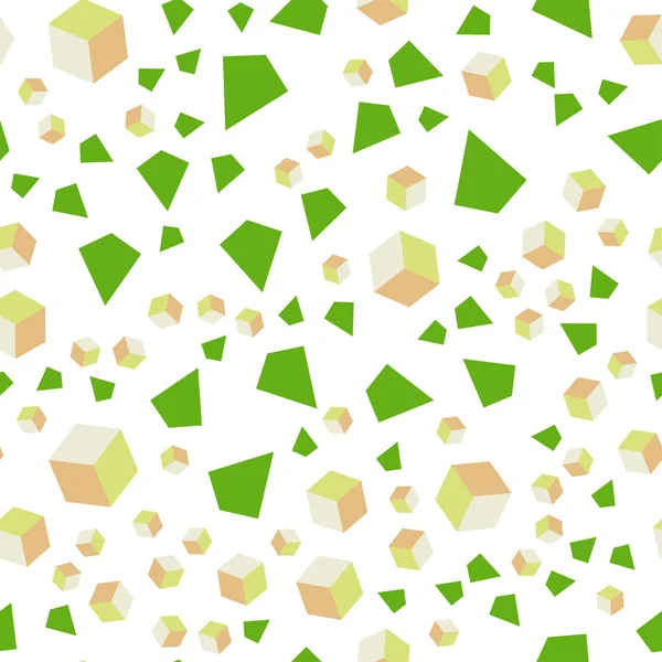 Hellgrüne Rote Vektornahtlose Isometrische Vorlage Mit Kristallen Quadraten Glitzernde Abstrakte — Stockvektor