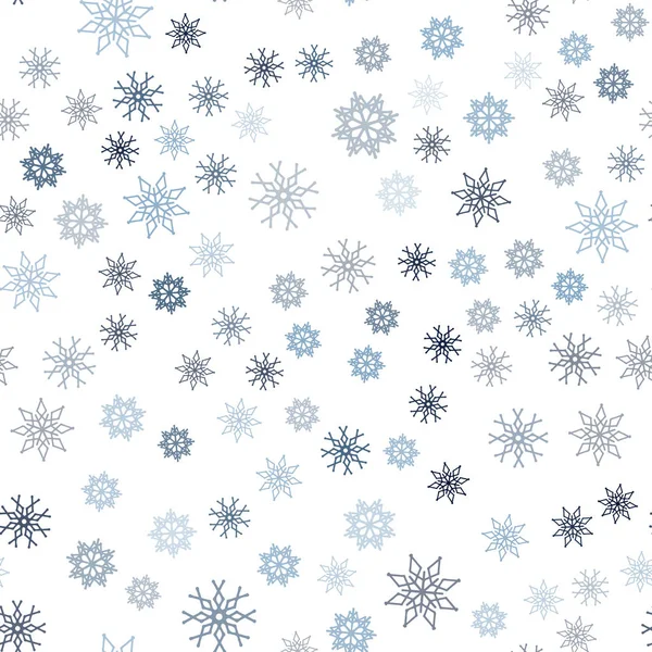 Texture Sans Couture Vectorielle Bleu Foncé Avec Flocons Neige Colorés — Image vectorielle