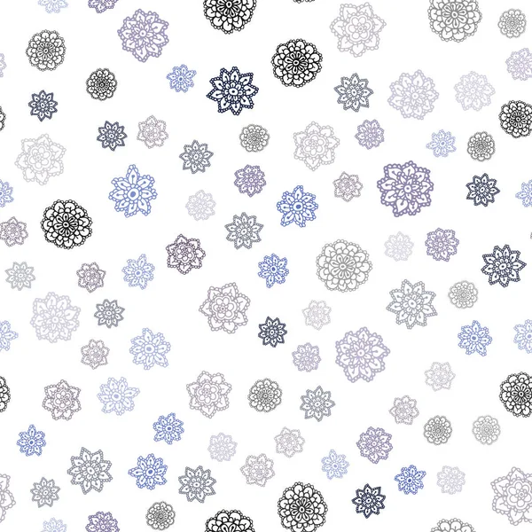 Rose Clair Texture Sans Couture Vectorielle Bleue Avec Des Flocons — Image vectorielle