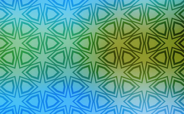 Azul Claro Diseño Vectorial Verde Con Estrellas Brillantes Ilustración Abstracta — Archivo Imágenes Vectoriales