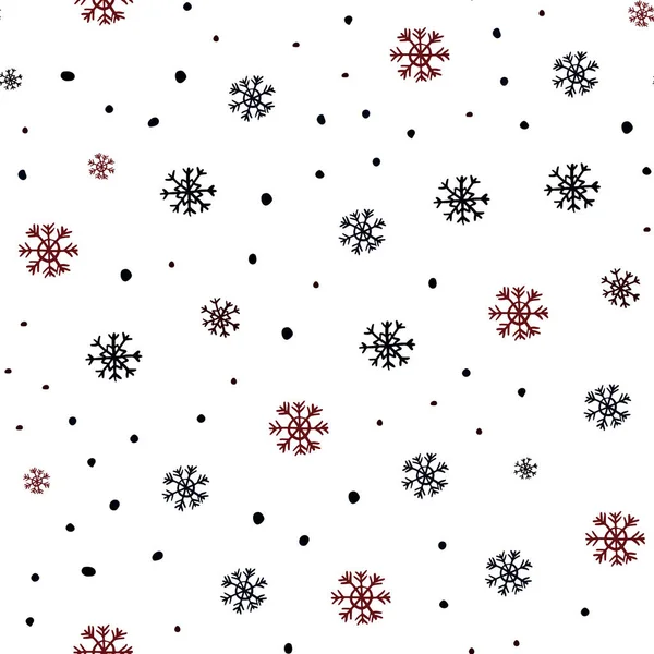 Plantilla Sin Costuras Vector Rojo Oscuro Con Copos Nieve Hielo — Vector de stock