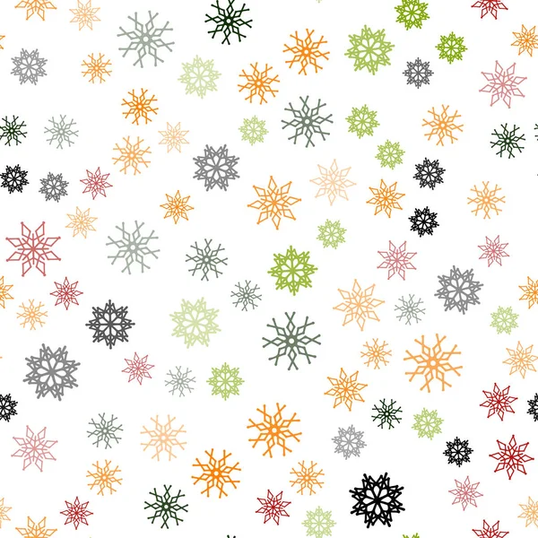Dunkle Mehrfarbige Vektorschablone Mit Eisschneeflocken Dekorative Leuchtende Illustration Mit Schnee — Stockvektor