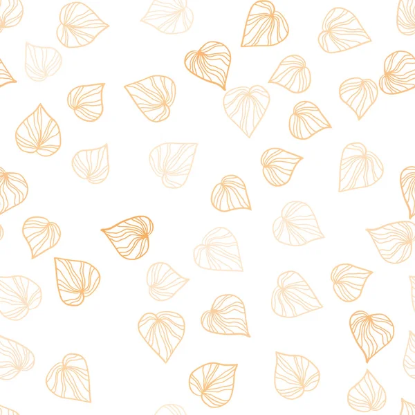 Легкий Помаранчевий Вектор Безшовний Натуральний Малюнок Листям Блискуча Кольорова Ілюстрація — стоковий вектор