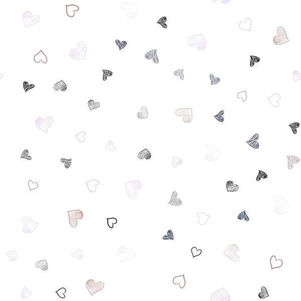 Rose Foncé Vecteur Jaune Mise Page Transparente Avec Des Cœurs — Image vectorielle