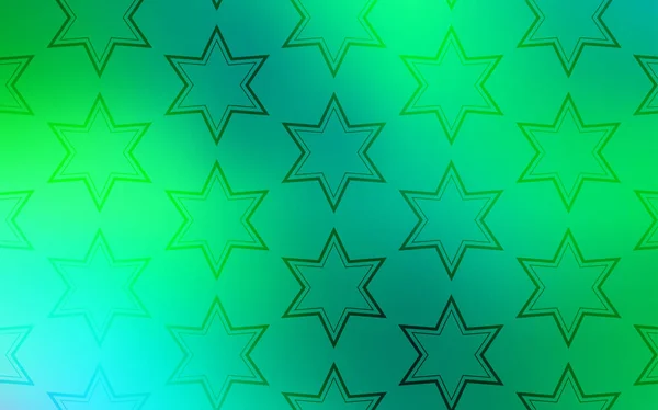 Fond Vectoriel Vert Clair Avec Des Étoiles Colorées Illustration Décorative — Image vectorielle