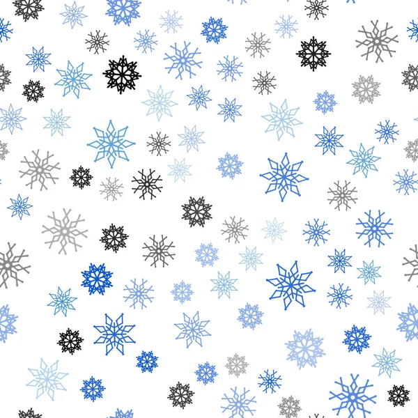 Plantilla Sin Costura Vector Azul Claro Con Copos Nieve Hielo — Vector de stock